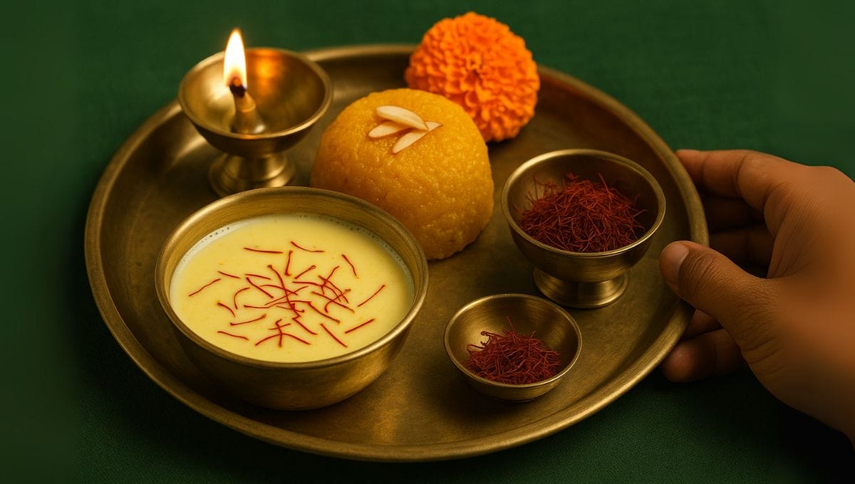 The Art of Offering-Preparing Saffron-Infused Prasad for Divine Blessing